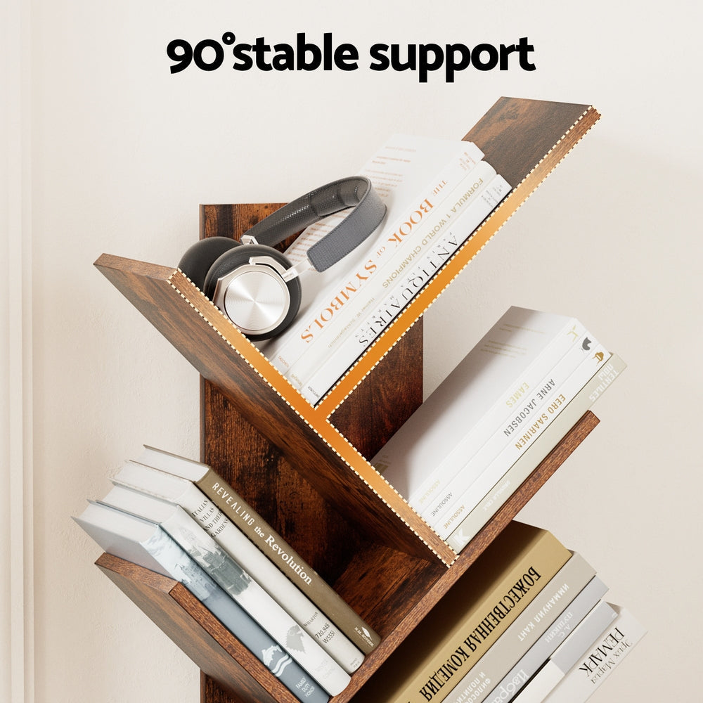 Tree Bookshelf 9 Tiers Walnut Bookcase Fast shipping On sale