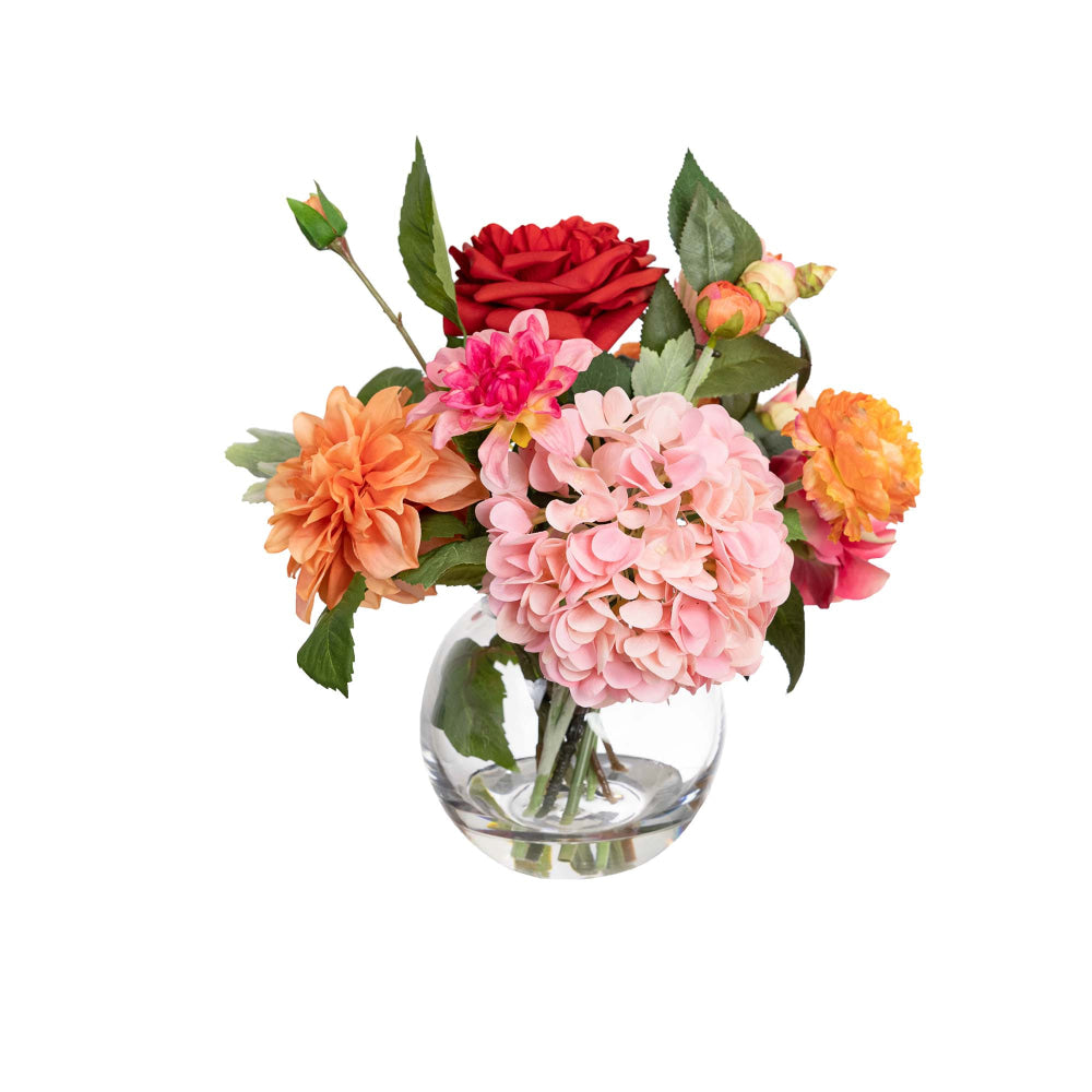 Tulip & Eucalyptus 40cm Mixed Artificial Plant Flower Arrangement Decorative In Fishbowl Vase Fast shipping On sale