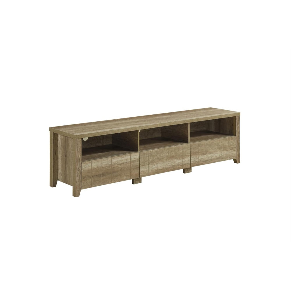 TV Cabinet 3 Storage Drawers with Shelf Natural Wood like MDF Entertainment Unit in Oak Colour Fast shipping On sale