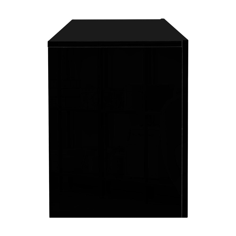 TV Cabinet Entertainment Unit Stand RGB LED Gloss Furniture 130cm Black Fast shipping On sale