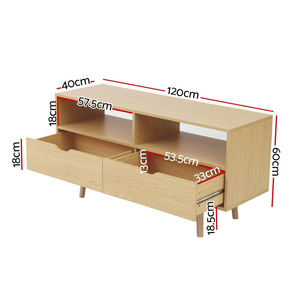 TV Cabinet Entertainment Unit Stand Wooden Storage 120cm Scandinavian Fast shipping On sale