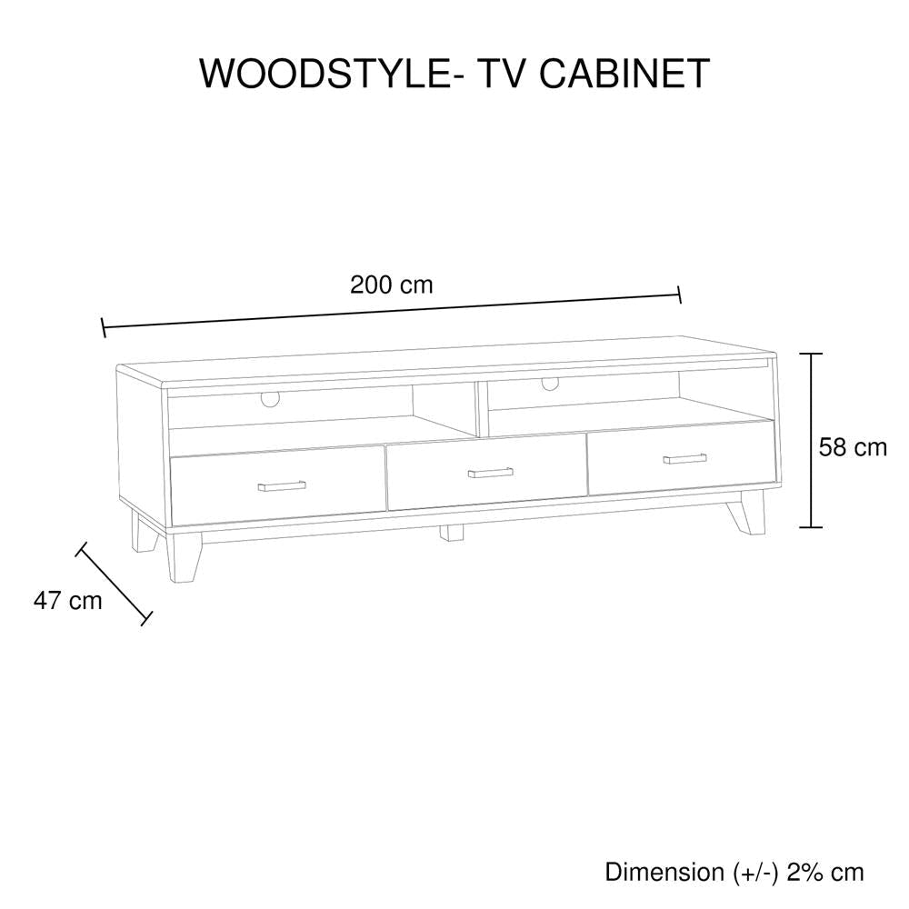 TV Cabinet with 3 Storage Drawers Shelf in Wooden Entertainment Unit Light Brown Colour Fast shipping On sale