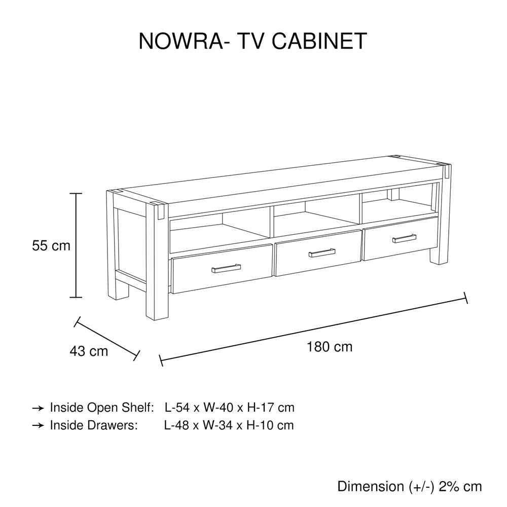 TV Cabinet with 3 Storage Drawers Shelf Solid Acacia Wooden Frame Entertainment Unit in Chocolate Colour Fast shipping On sale