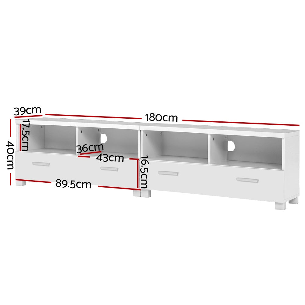 TV Stand Entertainment Unit with Drawers - White Fast shipping On sale