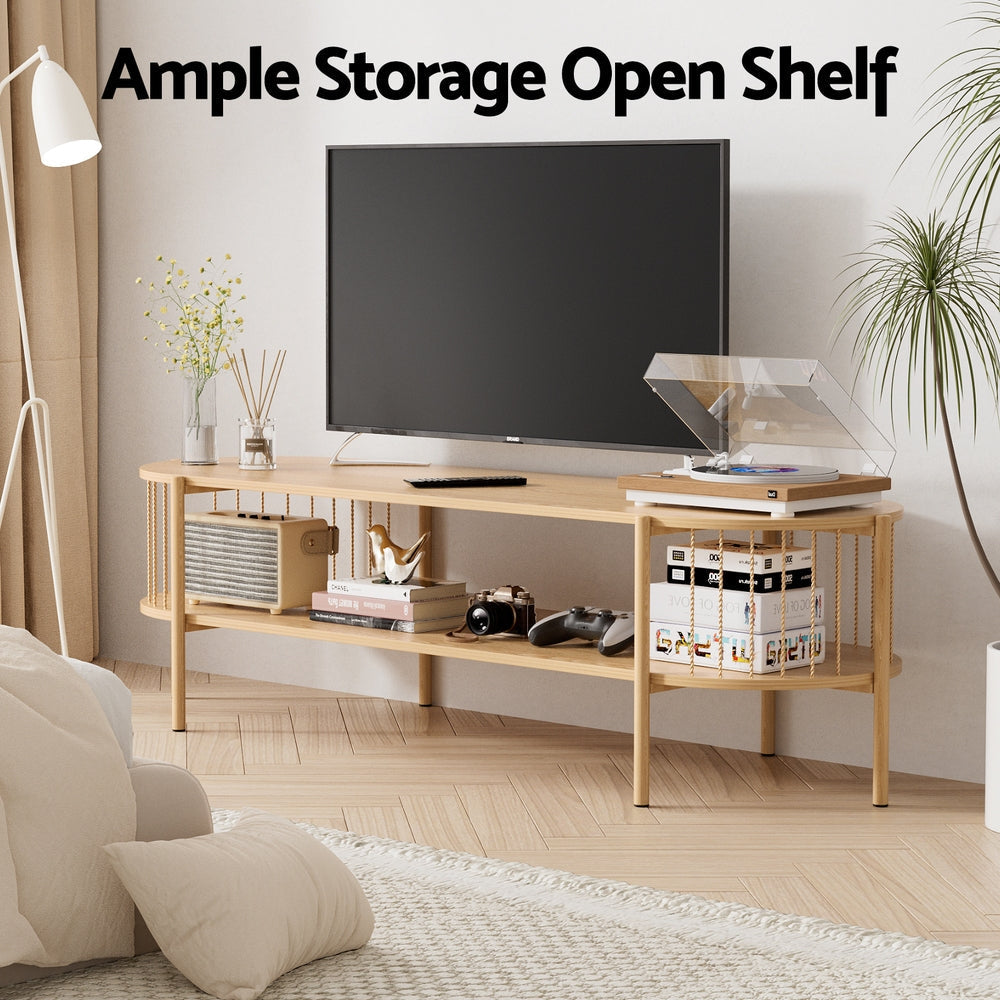 Less Depth Tv Unit Storage Momentous Living - TV Unit Entertainment Unit Storage Shelf 148cm Pine ...