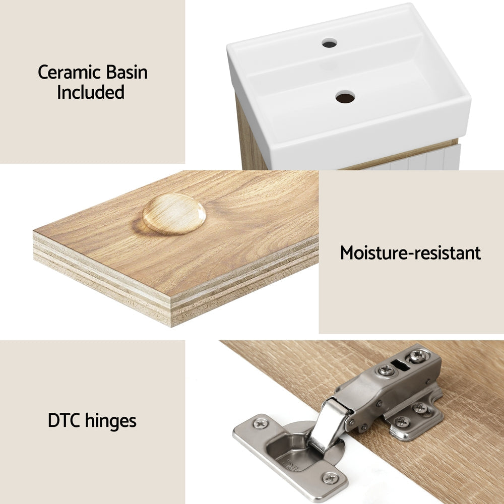 Vanity Unit 445mm Basin Bathroom Cabinet Storage Wall Hung Sink White Fast shipping On sale