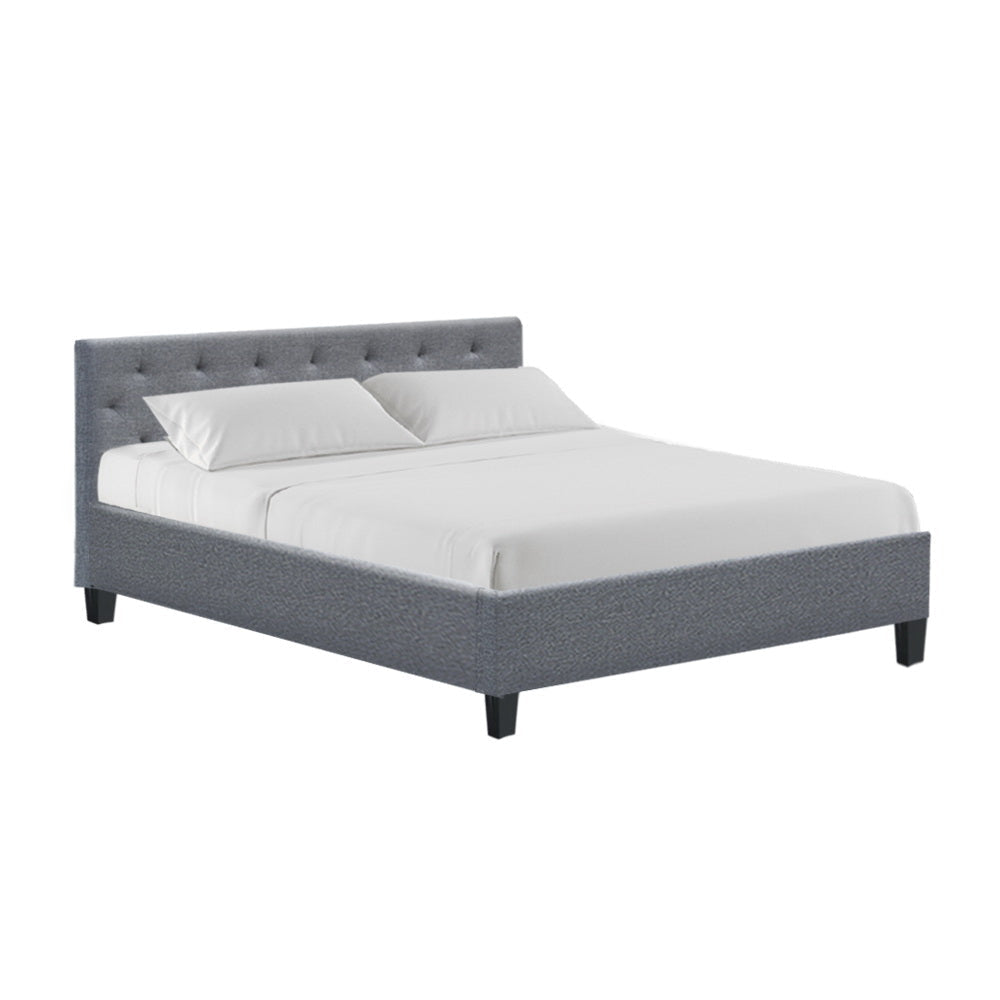 Vanke Bed Frame Fabric- Grey Queen Fast shipping On sale