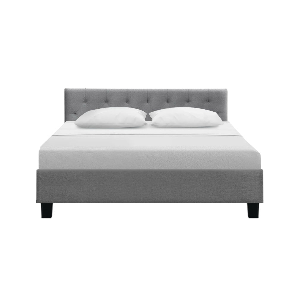 Vanke Bed Frame Fabric- Grey Queen Fast shipping On sale