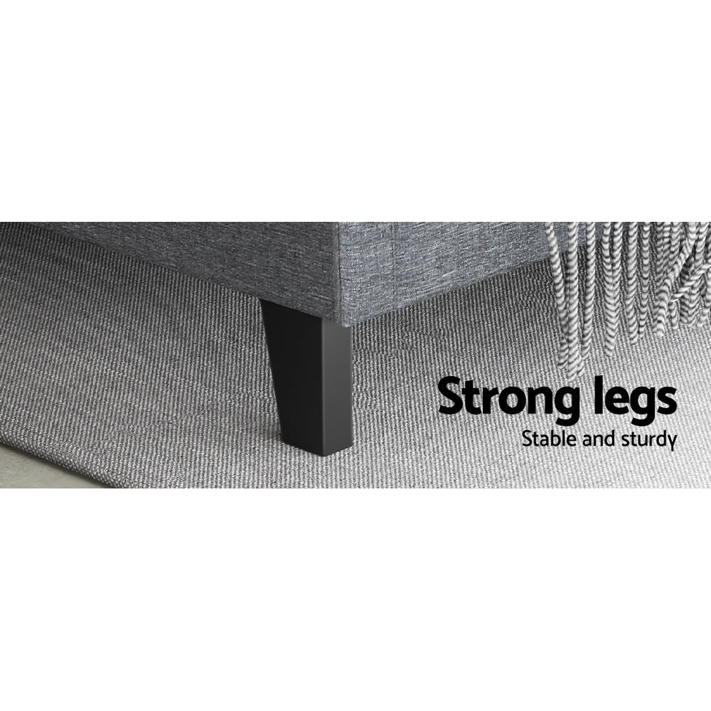 Vanke Bed Frame Fabric- Grey Queen Fast shipping On sale