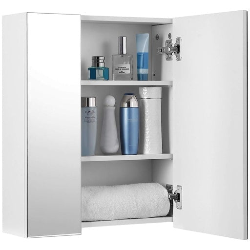 Vasagle Bathroom Wall Cabinet with Mirror and Adjustable Shelf - White Fast shipping On sale