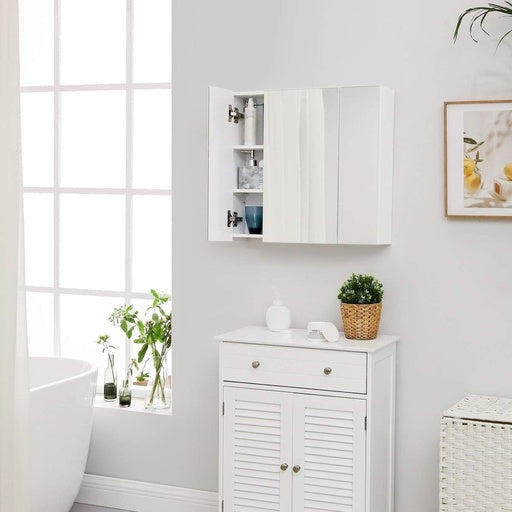 Vasagle Bathroom Wall Cabinet with Mirror and Adjustable Shelf - White Fast shipping On sale