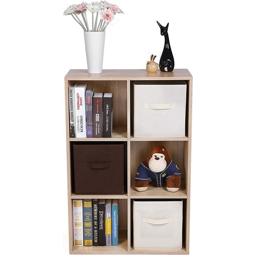 Vasagle Bookcase with 6 Compartments Wooden Shelving - Oak Fast shipping On sale