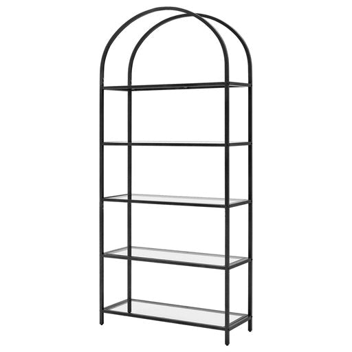 Vasagle 5-Tier Bookshelf Tempered Glass with Metal Frame - Black Bookcase Fast shipping On sale