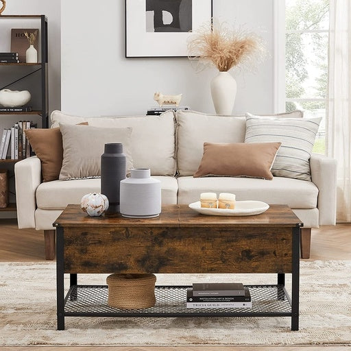 Vasagle Coffee Table With Folding Top - Rustic Brown Black Fast shipping On sale