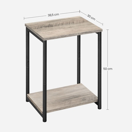 Vasagle Set of 2 End Tables with Storage Shelf Steel Frame - Greige and Black Side Table Fast shipping On sale