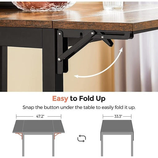 Vasagle Dining Table Folding Extendable Drop Leaf - Brown Fast shipping On sale