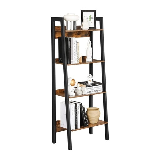 Vasagle 4-Tier Ladder Shelf Home Office Bookshelf Metal Frame Industrial - Rustic Brown and Black Bookcase Fast shipping On sale