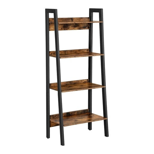 Vasagle 4-Tier Ladder Shelf Home Office Bookshelf Metal Frame Industrial - Rustic Brown and Black Bookcase Fast shipping On sale