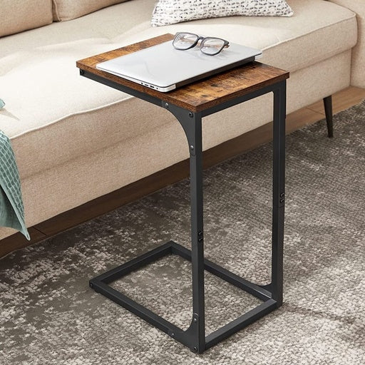 Vasagle Slim End Table with Metal Frame Industrial - Rustic Brown and Black Side Fast shipping On sale