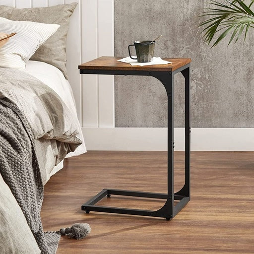 Vasagle Slim End Table with Metal Frame Industrial - Rustic Brown and Black Side Fast shipping On sale