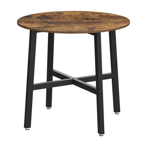 Vasagle Small Round Kitchen Dining Table Industrial Design Vintage - Brown/Black Fast shipping On sale