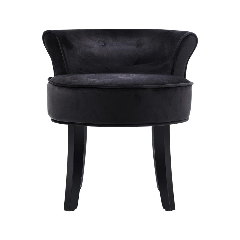 Velvet Vanity Stool Backrest Stools Dressing Table Chair Makeup Bedroom Black Lounge Fast shipping On sale