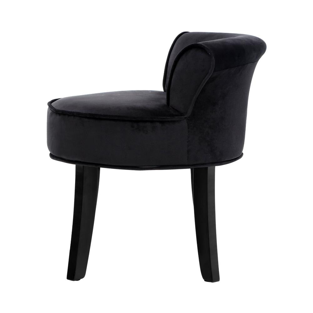Velvet Vanity Stool Backrest Stools Dressing Table Chair Makeup Bedroom Black Lounge Fast shipping On sale