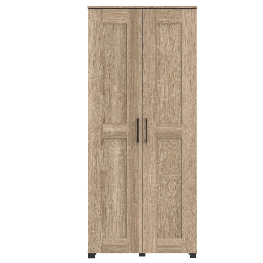 Venice Multi-Purpose Broom Cupboard 2-Door Storage Cabinet Light Sonoma Oak Fast shipping On sale