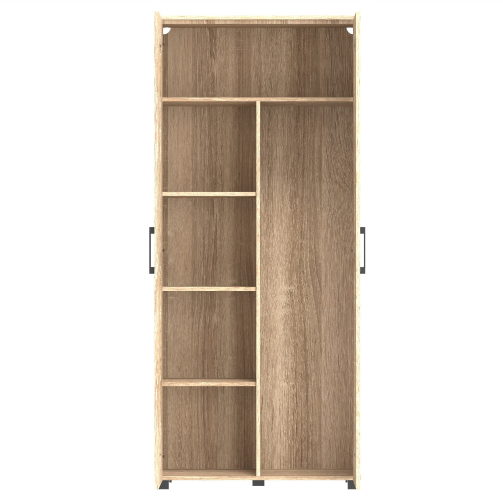 Venice Multi-Purpose Broom Cupboard 2-Door Storage Cabinet Light Sonoma Oak Fast shipping On sale