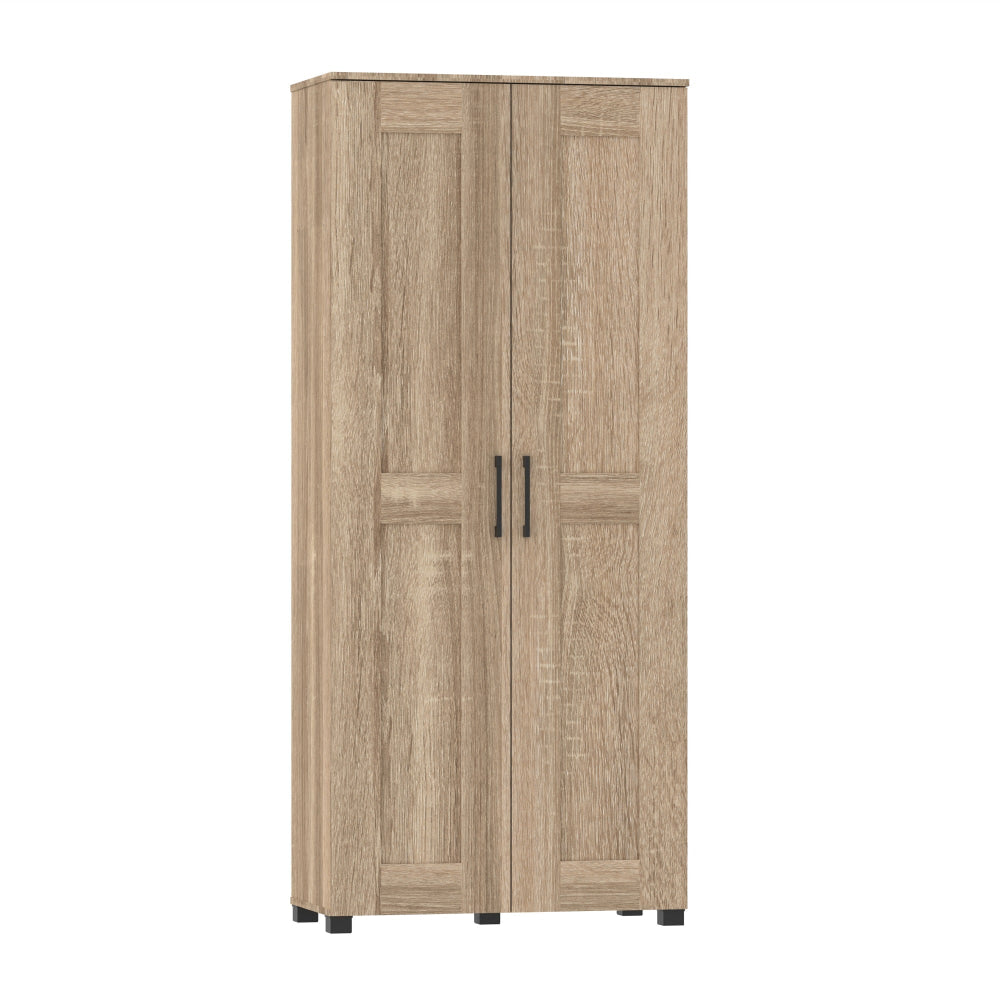 Venice Multi-Purpose Broom Cupboard 2-Door Storage Cabinet Light Sonoma Oak Fast shipping On sale