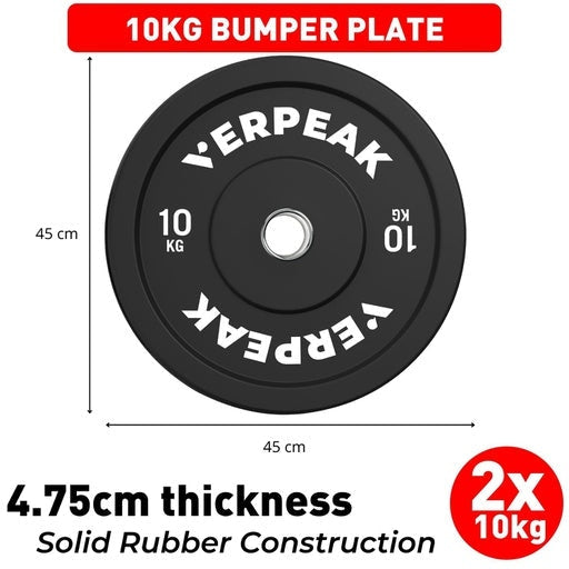 Verpeak Black Olympic Bumper Weight Plates Home Gym Set 15kg Sports & Fitness Fast shipping On sale