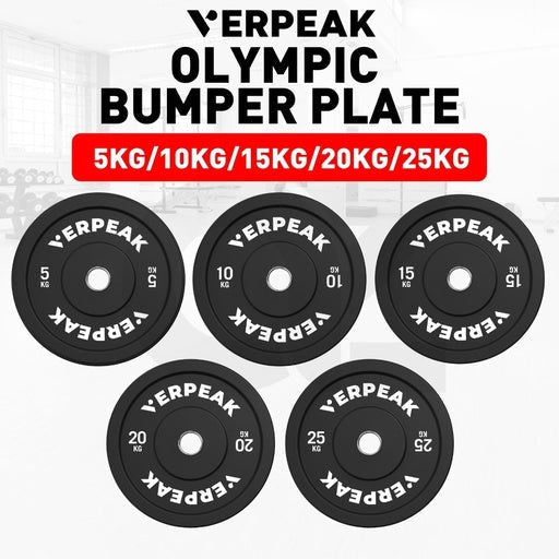 Verpeak Black Olympic Bumper Weight Plates Home Gym Set 25kg Sports & Fitness Fast shipping On sale