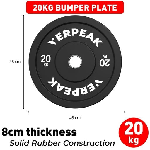 Verpeak Black Olympic Bumper Weight Plates Home Gym Set 25kg Sports & Fitness Fast shipping On sale