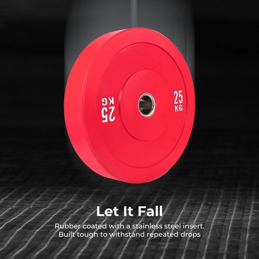 Verpeak Colour Bumper Plate 25KG Home Gym Fitness Exercise - Red Sports & Fast shipping On sale