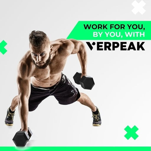 Verpeak Rubber Hex Dumbbells Gym Home Exercise 20KG Sports & Fitness Fast shipping On sale