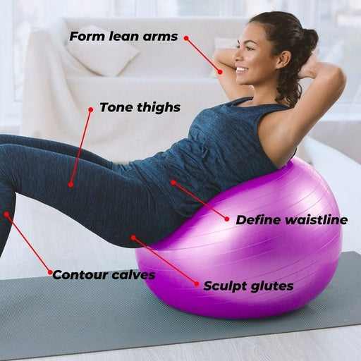 Verpeak Yoga Ball Gym Home Exercise 65cm - Red Sports & Fitness Fast shipping On sale