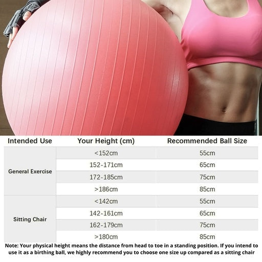 Verpeak Yoga Ball Gym Home Exercise 65cm - Red Sports & Fitness Fast shipping On sale