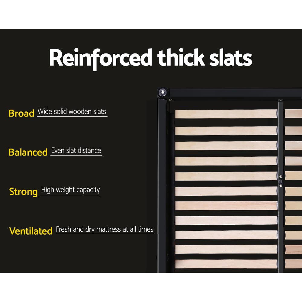 Vila Bed Frame Fabric Gas Lift Storage - Charcoal Queen Fast shipping On sale