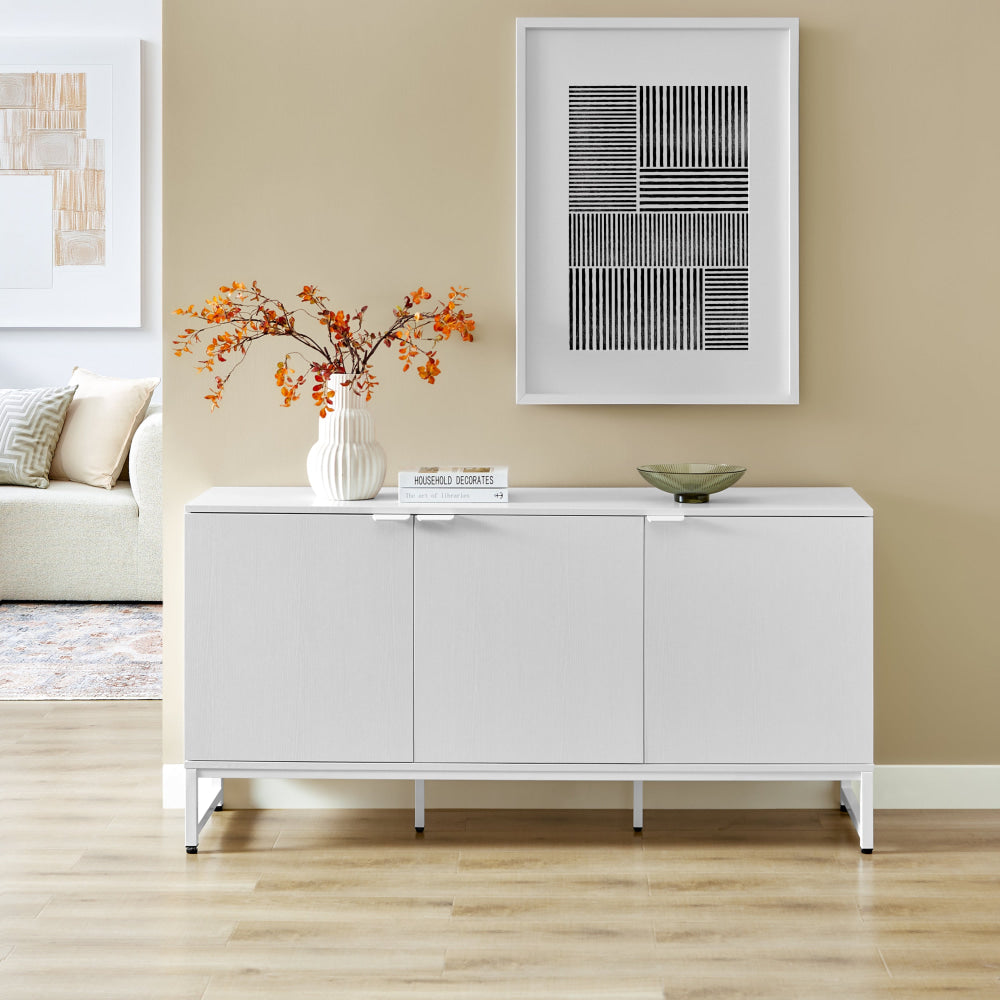 Vina 3-Door Office Credenza Storage Cabinet White Organizer Fast shipping On sale