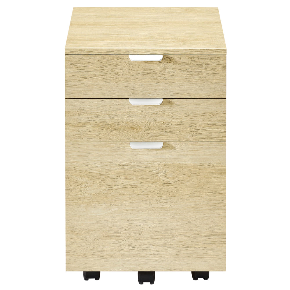 Vina Mobile Pedestal Storage Filling Cabinet 3-Drawers Natural Filing Fast shipping On sale