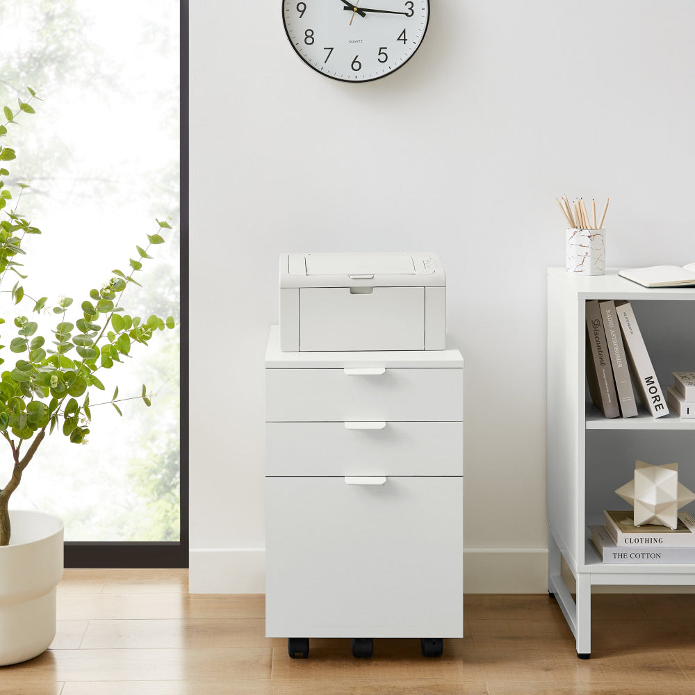 Vina Mobile Pedestal Storage Filling Cabinet 3-Drawers White Filing Fast shipping On sale