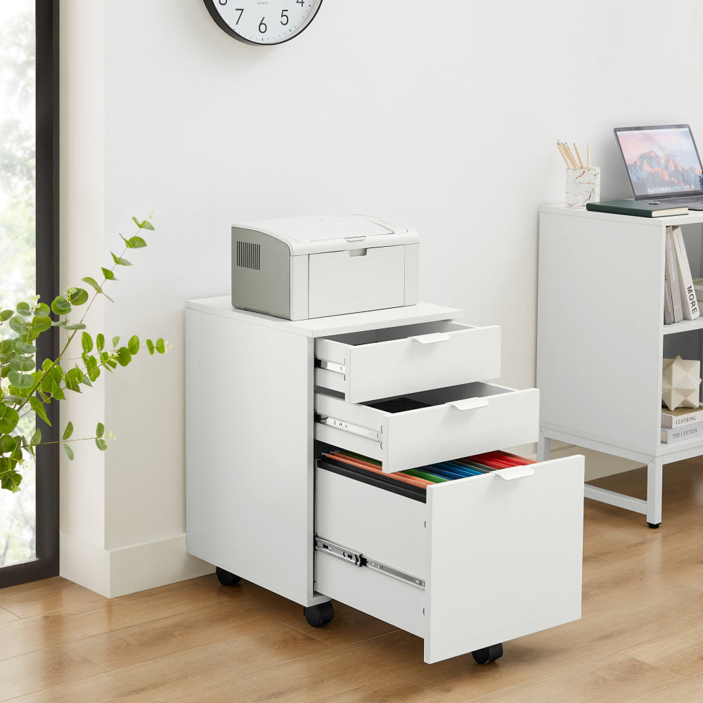 Vina Mobile Pedestal Storage Filling Cabinet 3-Drawers White Filing Fast shipping On sale