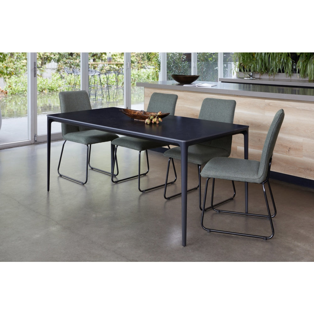 Vincenzo Large Rectangular Kitchen Dining Table Ceramic 180cm - Grey Stone Fast shipping On sale