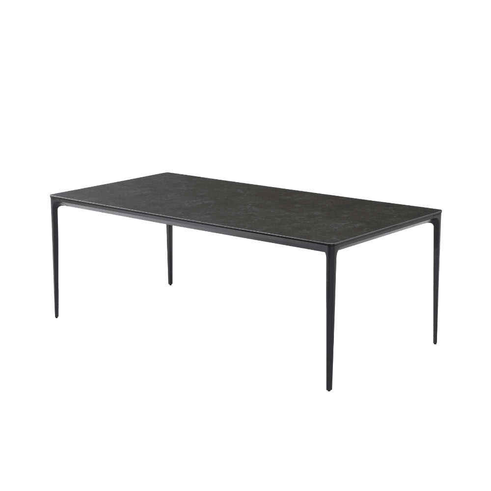 Vincenzo Large Rectangular Kitchen Dining Table Ceramic 210cm - Grey Stone Fast shipping On sale