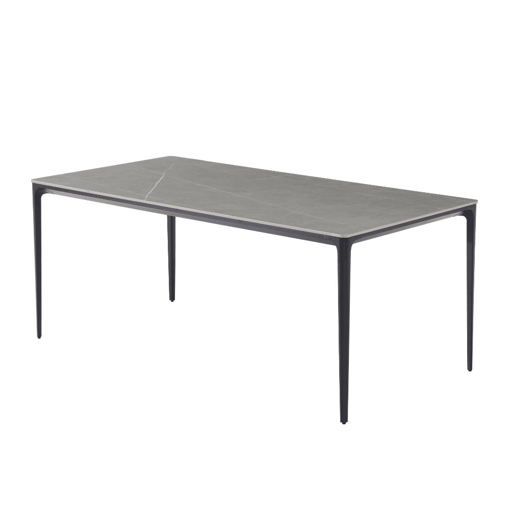 Vincenzo Rectangular Kitchen Dining Table Ceramic 180cm - Cement Fast shipping On sale