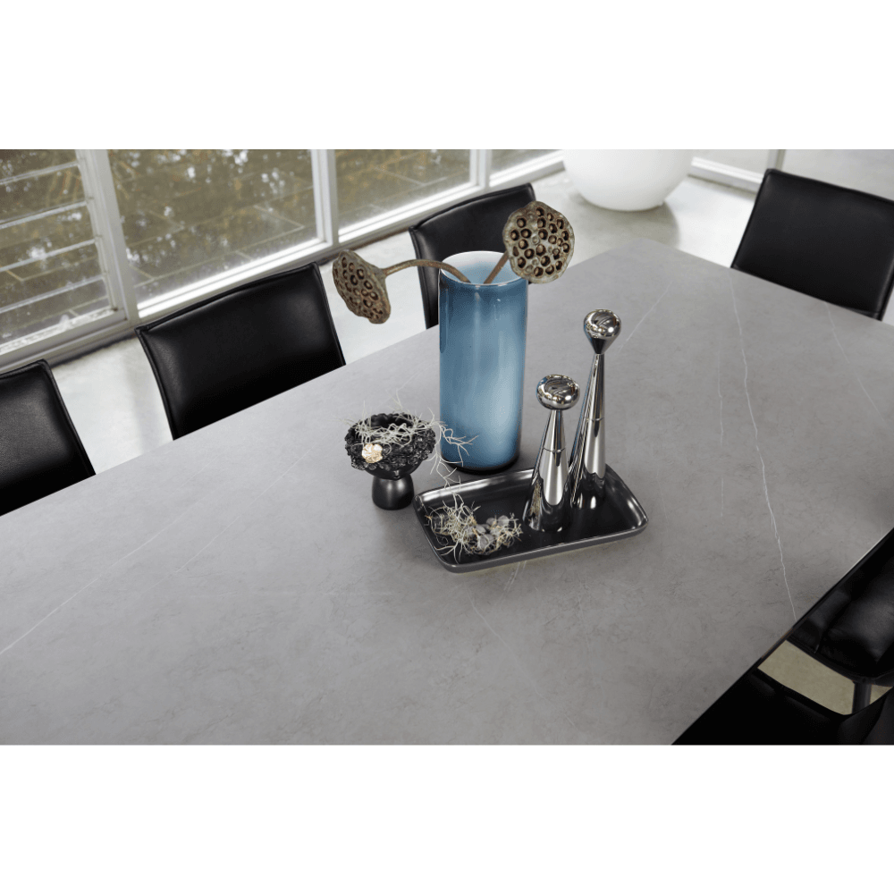Vincenzo Rectangular Kitchen Dining Table Ceramic 180cm - Cement Fast shipping On sale
