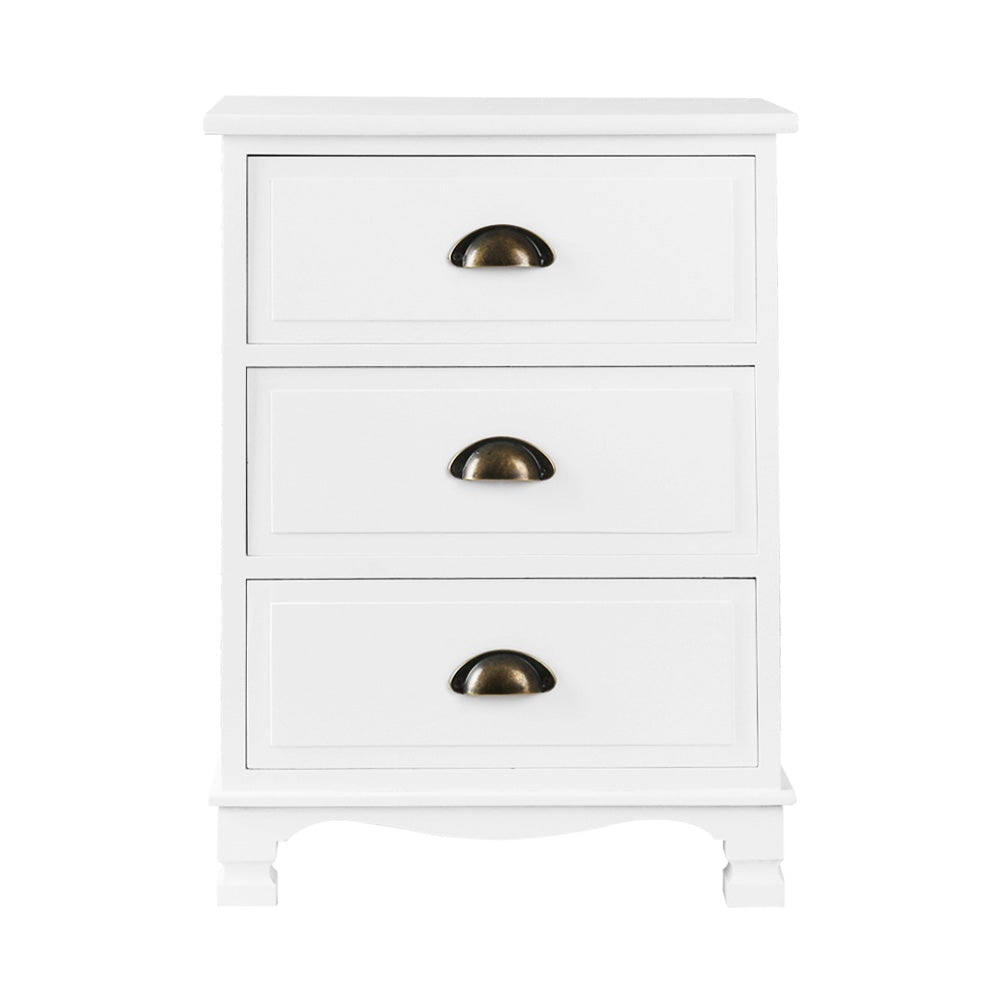 Vintage Bedside Table Chest Storage Cabinet Nightstand White Fast shipping On sale