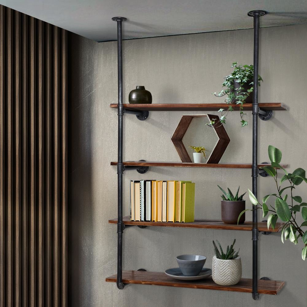 Wall Display Shelves Industrial Bookshelf DIY Pipe Shelf Rustic Brackets Bookcase Fast shipping On sale