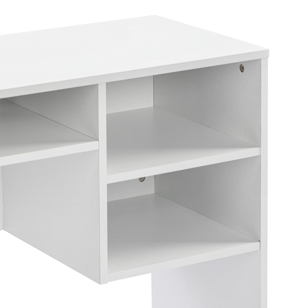Walter Wooden Study Computer Working Task Office Desk Table 100cm W/ 3-Shelves White Fast shipping On sale
