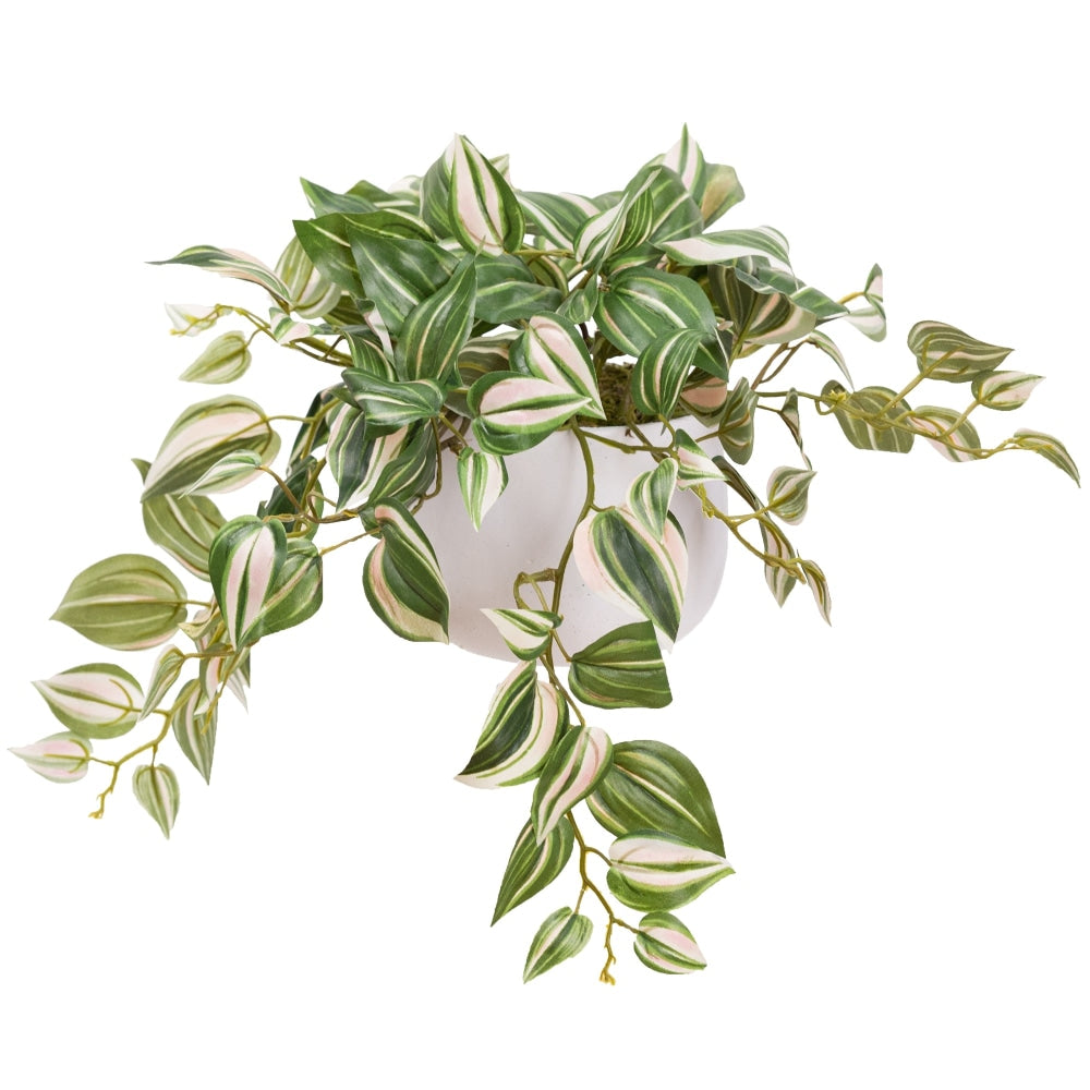 Wandering Jew 32cm Artificial Faux Plant Decorative In Pot Green Fast shipping On sale